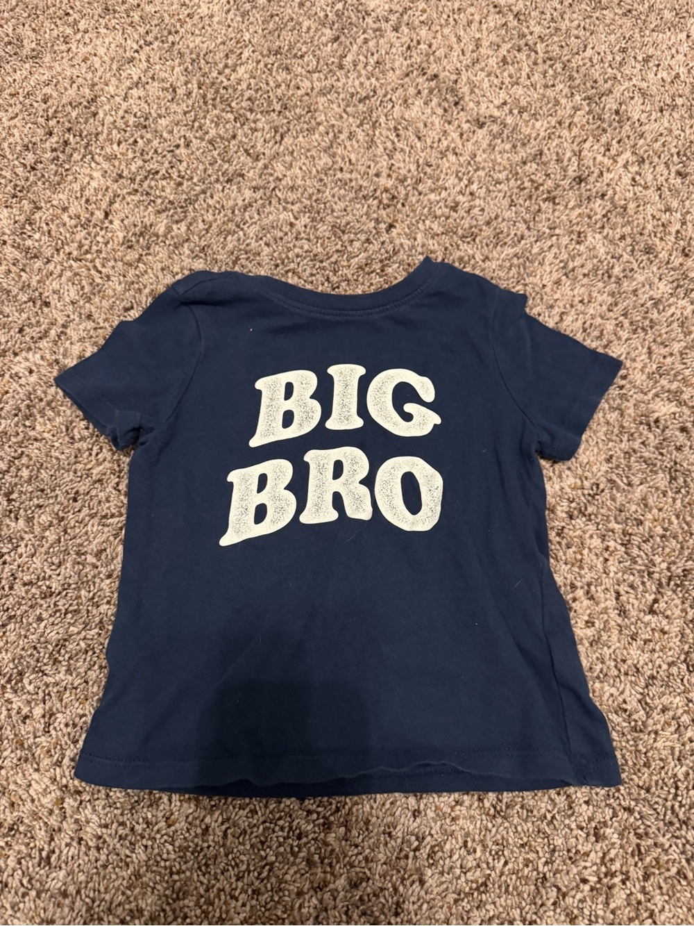 Old Navy Navy Blue Short-Sleeve Tee with Cream 'BIG BRO' Print
